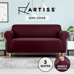 Artiss Sofa Cover Couch Covers 3 Seater Slipcover Protector Stretch Burgundy