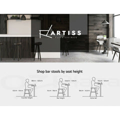 Artiss 2x Kitchen Bar Stools Swivel Bar Stool Leather Gas Lift Chair White