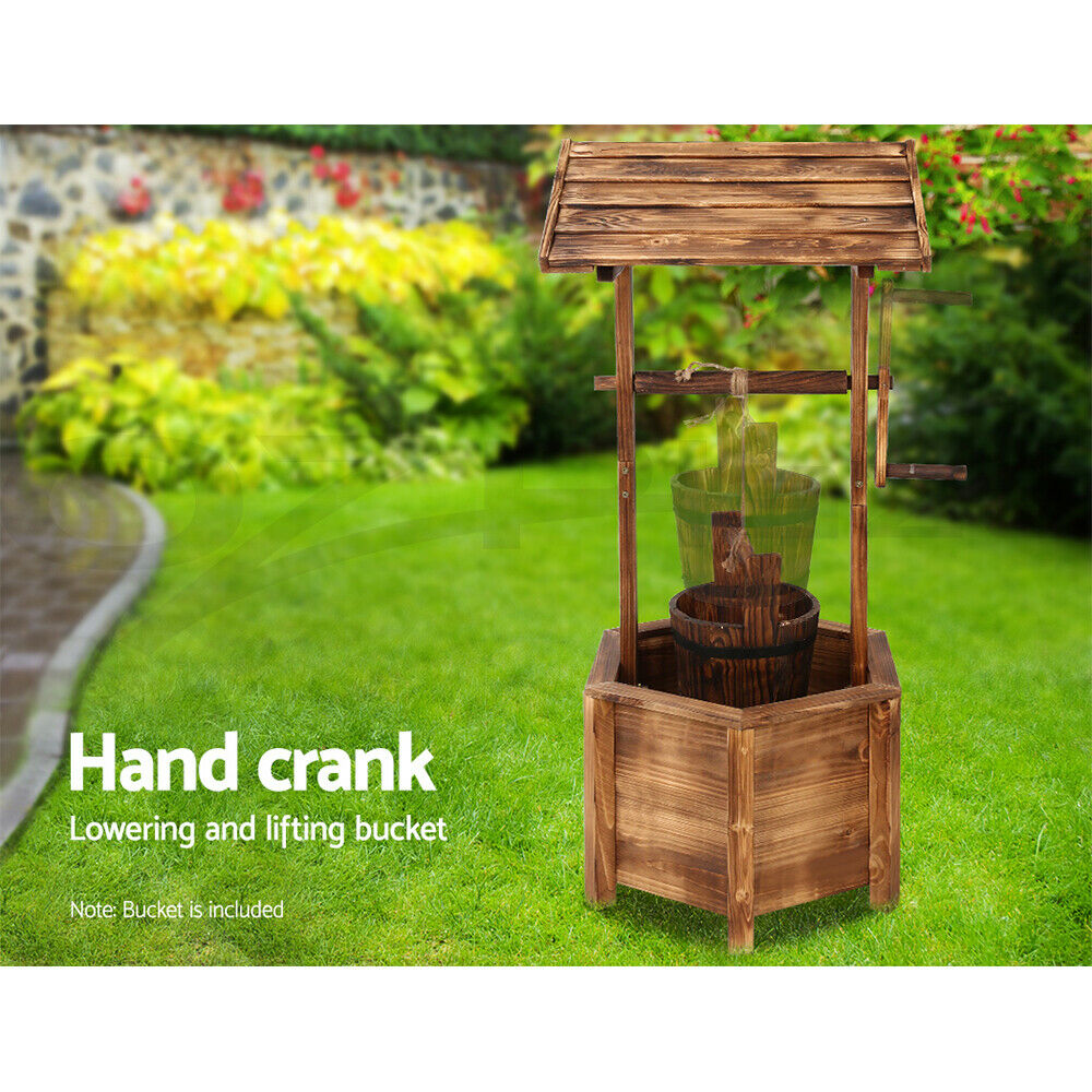 Gardeon Garden Decor Outdoor Ornament Wooden Wishing Well