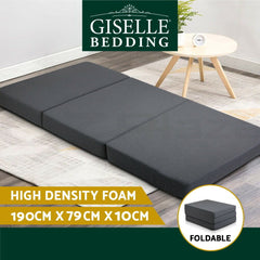 Giselle Bedding Foldable Mattress Folding Foam Bed Single Grey