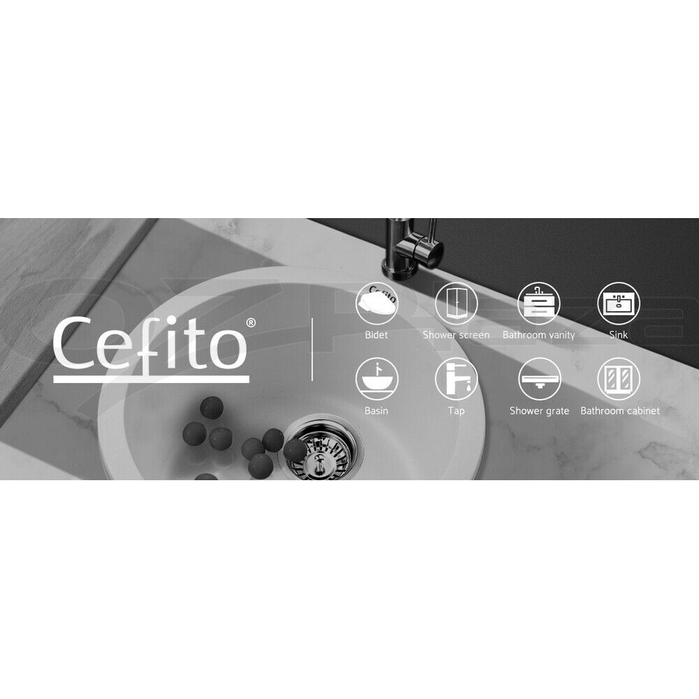 Cefito Kitchen Sink Laundry Basin Stone Sink Granite Under/Topmount Round 430mm