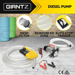 12V Diesel Transfer Pump Extractor Oil Fuel Electric Bowser Auto Car DC Giantz