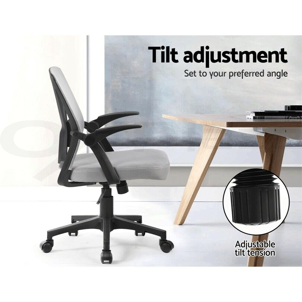 Artiss Office Chair Gaming Executive Computer Chairs Study Mesh Seat Tilt Grey