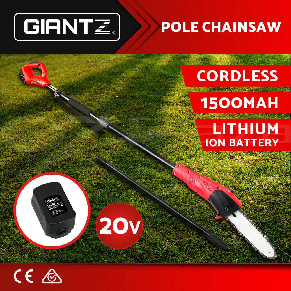 Giantz Chainsaw Cordless Pole Chain Saw 20V 8in Pruner 2.7m Long Reach Battery