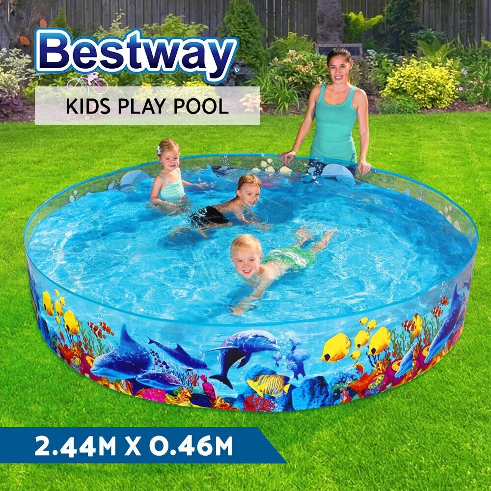 Bestway Kids Pool 244x46cm Round Above Ground Rigid Swimming Pools Undersea 2074L