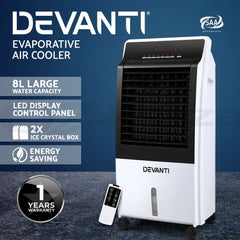 Devanti Evaporative Air Cooler Fan Conditioner 8L