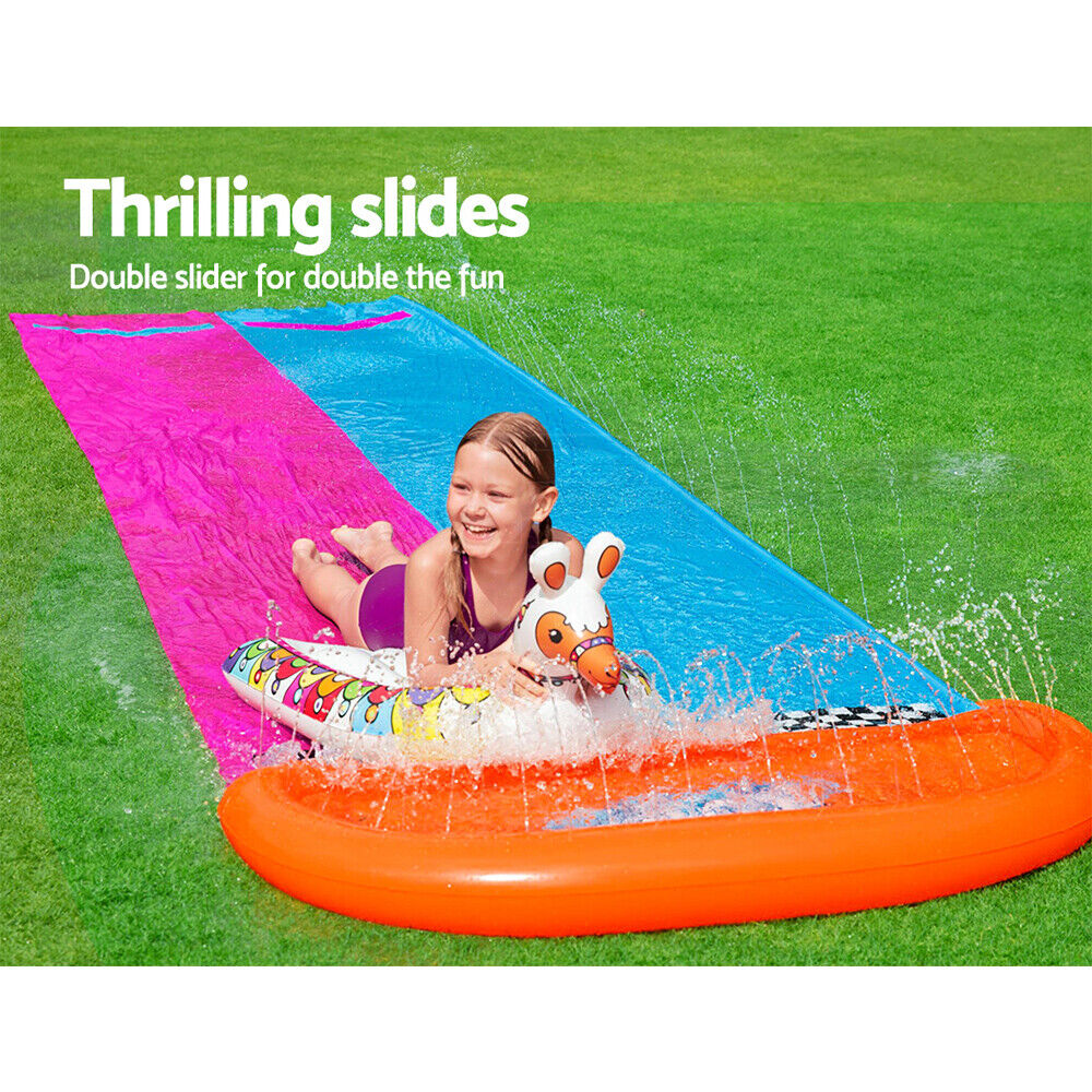 Bestway Water Slide Slip Kids 488cm Dual Slides Splash Pad