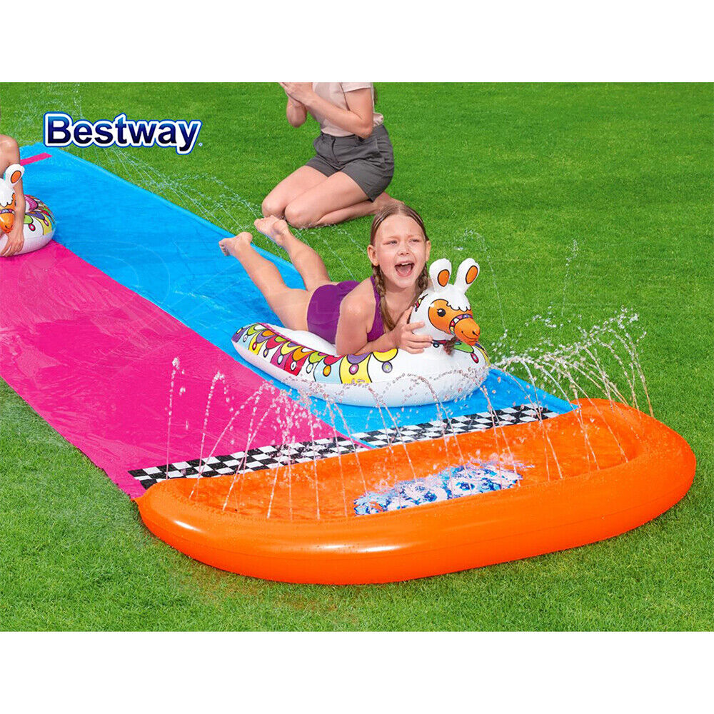 Bestway Water Slide Slip Kids 488cm Dual Slides Splash Pad