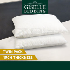 Giselle Bedding Memory Foam Pillow 19cm Thick Twin Pack