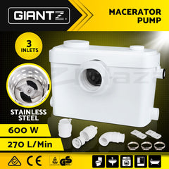 Giantz Macerator Sewerage Pump Waste Water Marine Toilet Disposal Unit Laundry