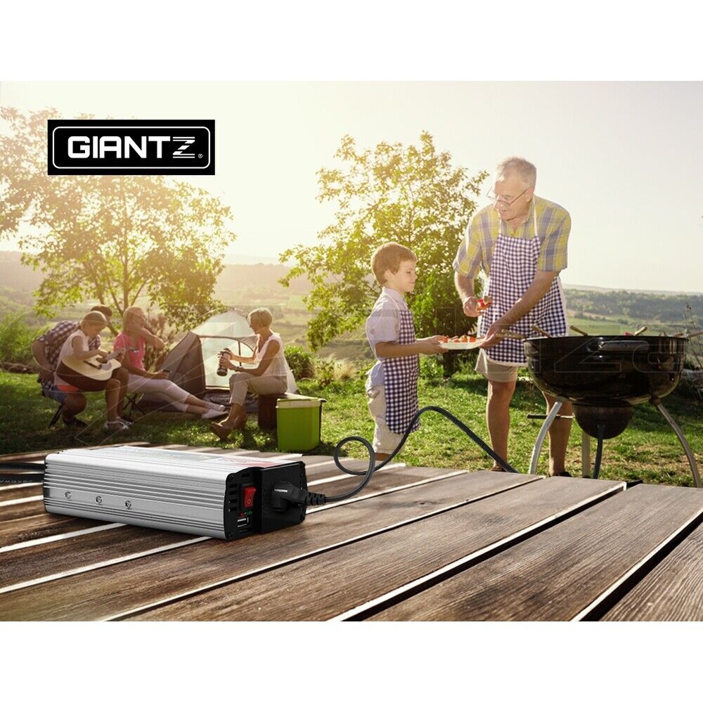 Giantz Power Inverter 600W/1200W 12V to 240V Pure Sine Wave Camping Car Boat