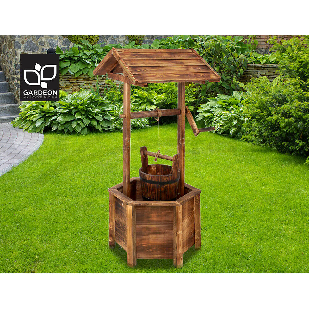 Gardeon Garden Decor Outdoor Ornament Wooden Wishing Well