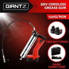 Giantz Grease Gun Cordless 20v 450g 9000PSI 76cm Hose Electric Battery Cartridge