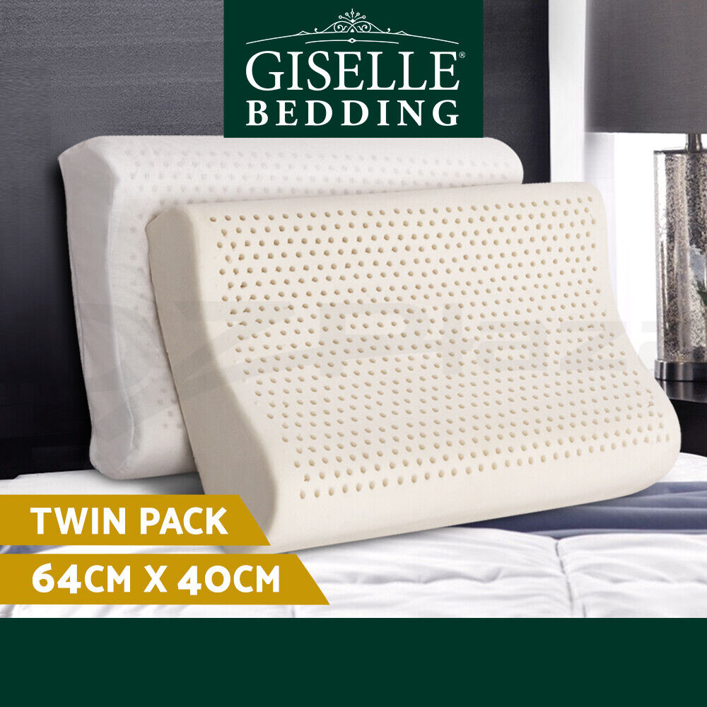 Giselle Bedding Natural Latex Pillow 2-Zone Twin Pack