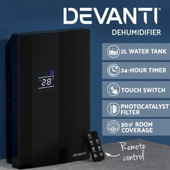 Devanti Dehumidifier 2L Air Purifier Black