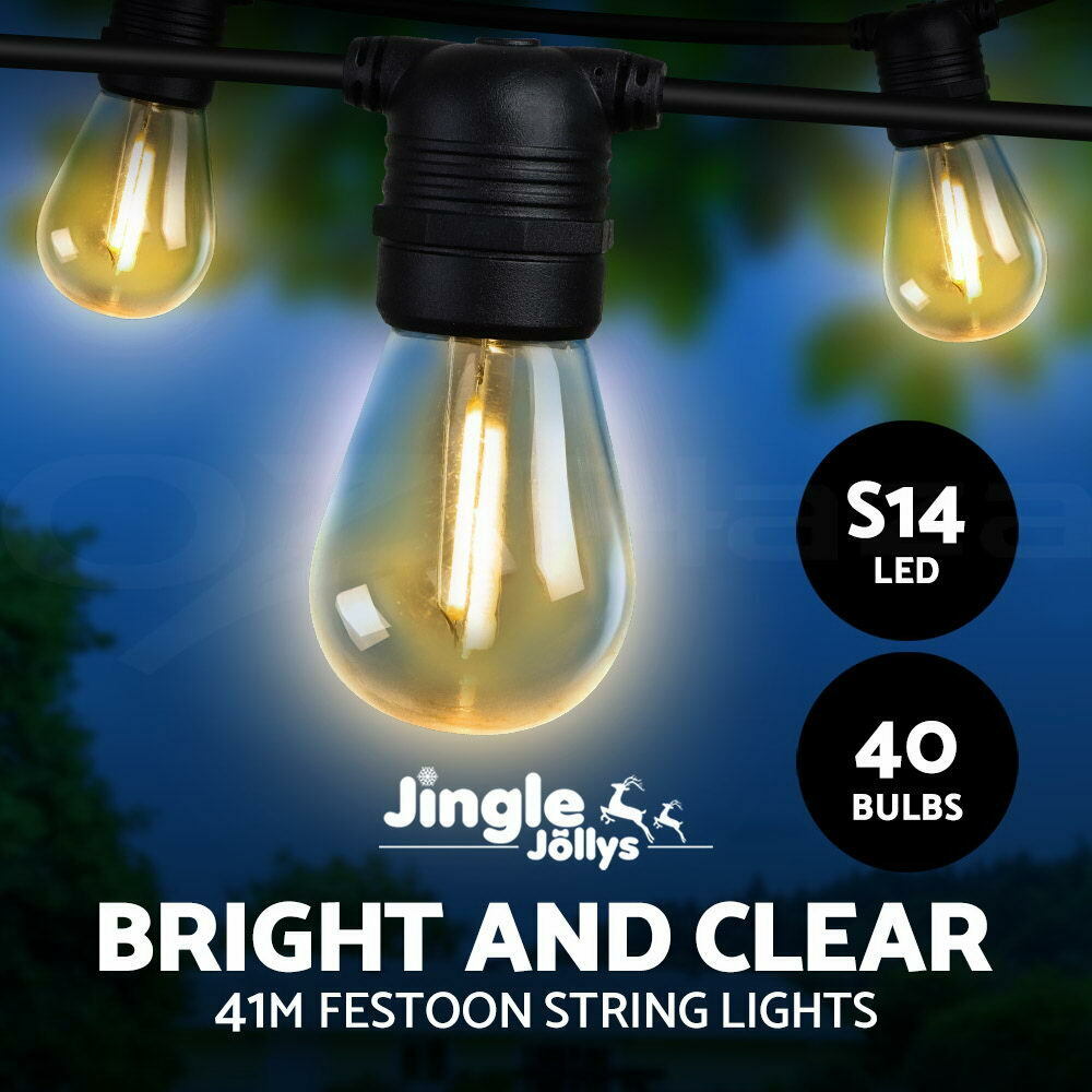 41m LED Festoon String Lights Christmas Decorations Wedding Party Outdoor Garden