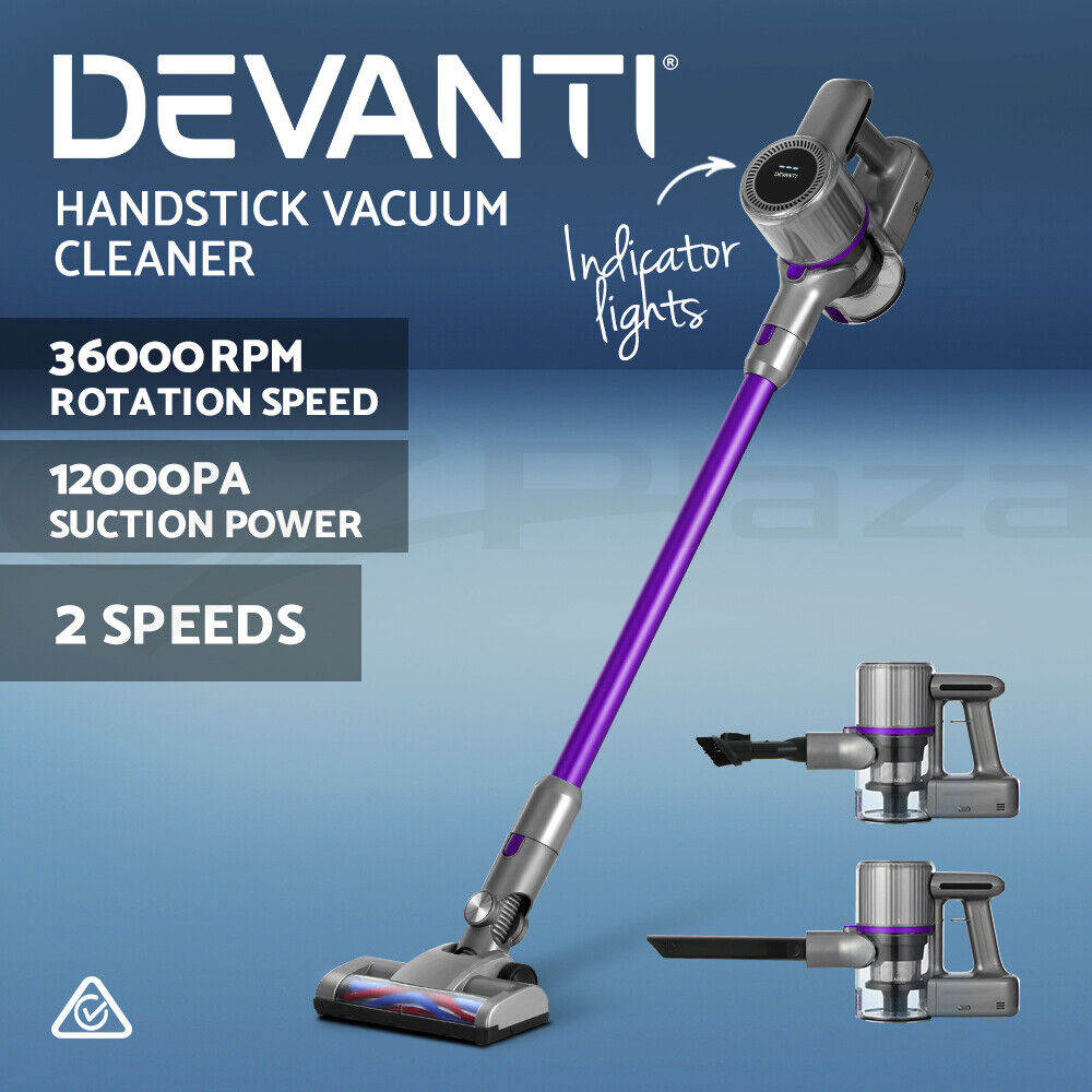 Devanti Handheld Vacuum Cleaner Bagless Cordless 120W Purple