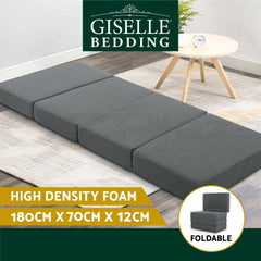 Giselle Bedding Foldable Mattress Folding Foam Single Grey