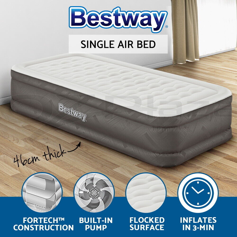 Bestway Air Mattress Single Inflatable Bed 46cm Airbed Grey