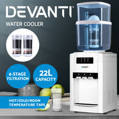 Devanti Water Cooler Dispenser Bench Top 22L w/2 Filter