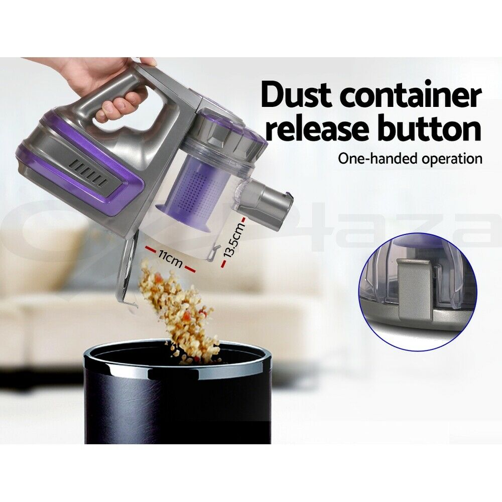 Devanti Handheld Vacuum Cleaner Cordless Roller Brush Head 150W Purple