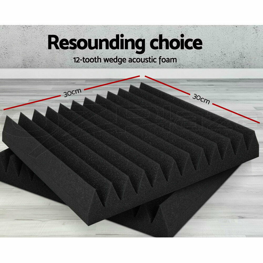 Alpha Acoustic Foam 40pcs 30x30x5cm Sound Absorption Proofing Panel Studio Wedge