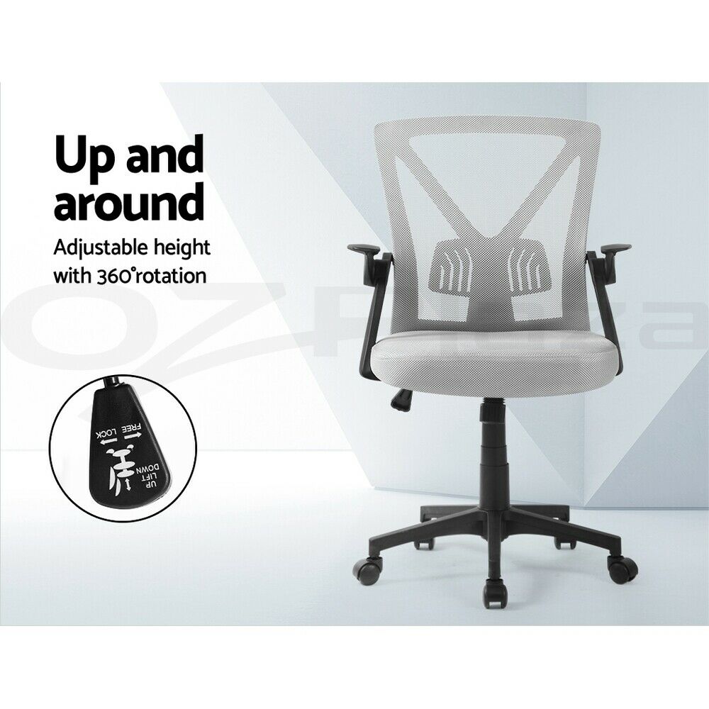 Artiss Office Chair Gaming Executive Computer Chairs Study Mesh Seat Tilt Grey