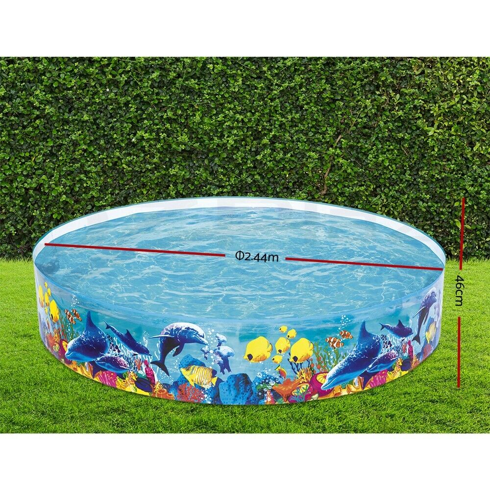 Bestway Kids Pool 244x46cm Round Above Ground Rigid Swimming Pools Undersea 2074L