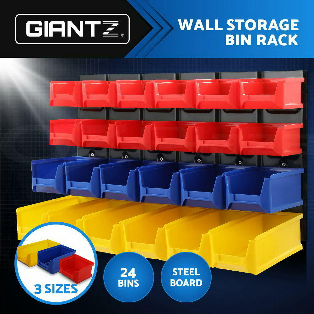 Giantz 24 Storage Bin Rack Wall Mounted