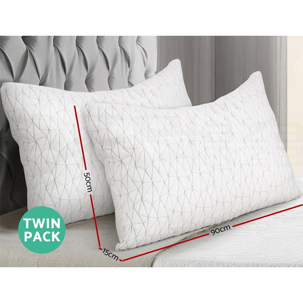 Giselle Bedding Memory Foam Pillow King Size Twin Pack