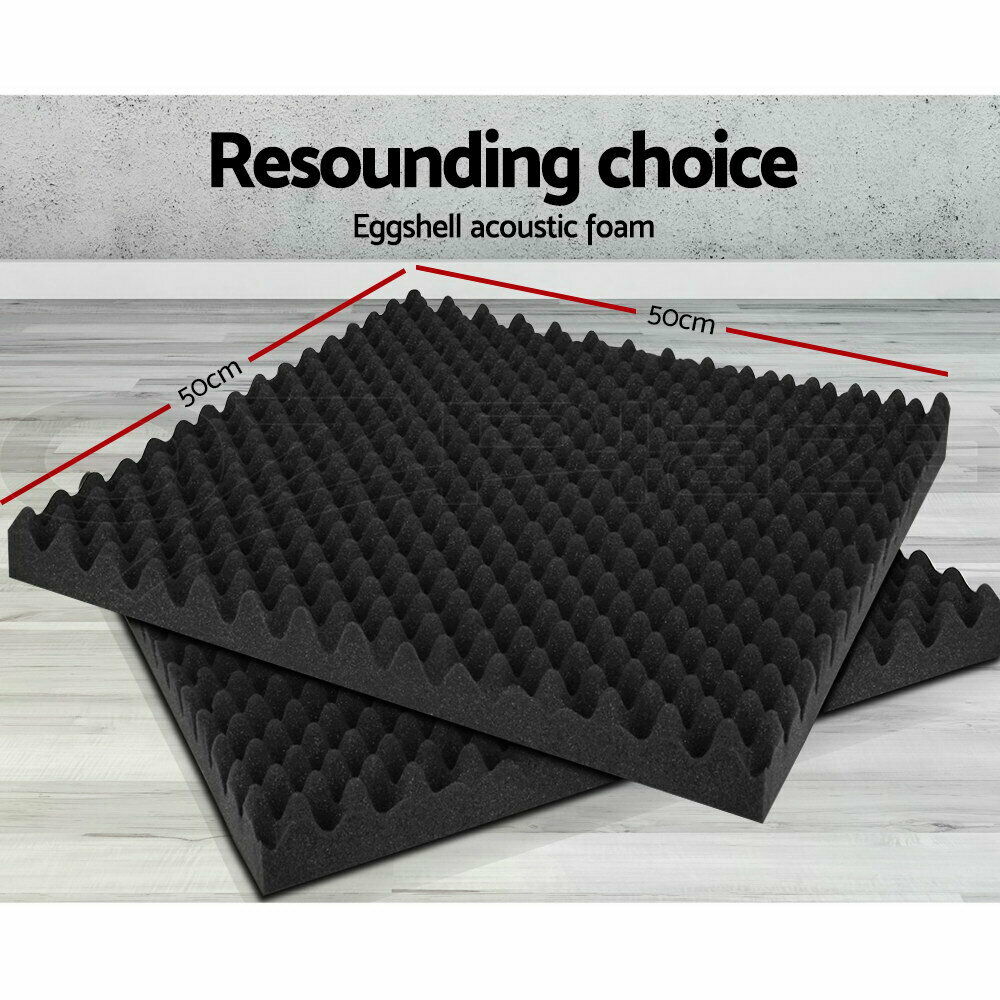 Alpha Acoustic Foam 60pcs 50x50x5cm Sound Absorption Proofing Panels Eggshell