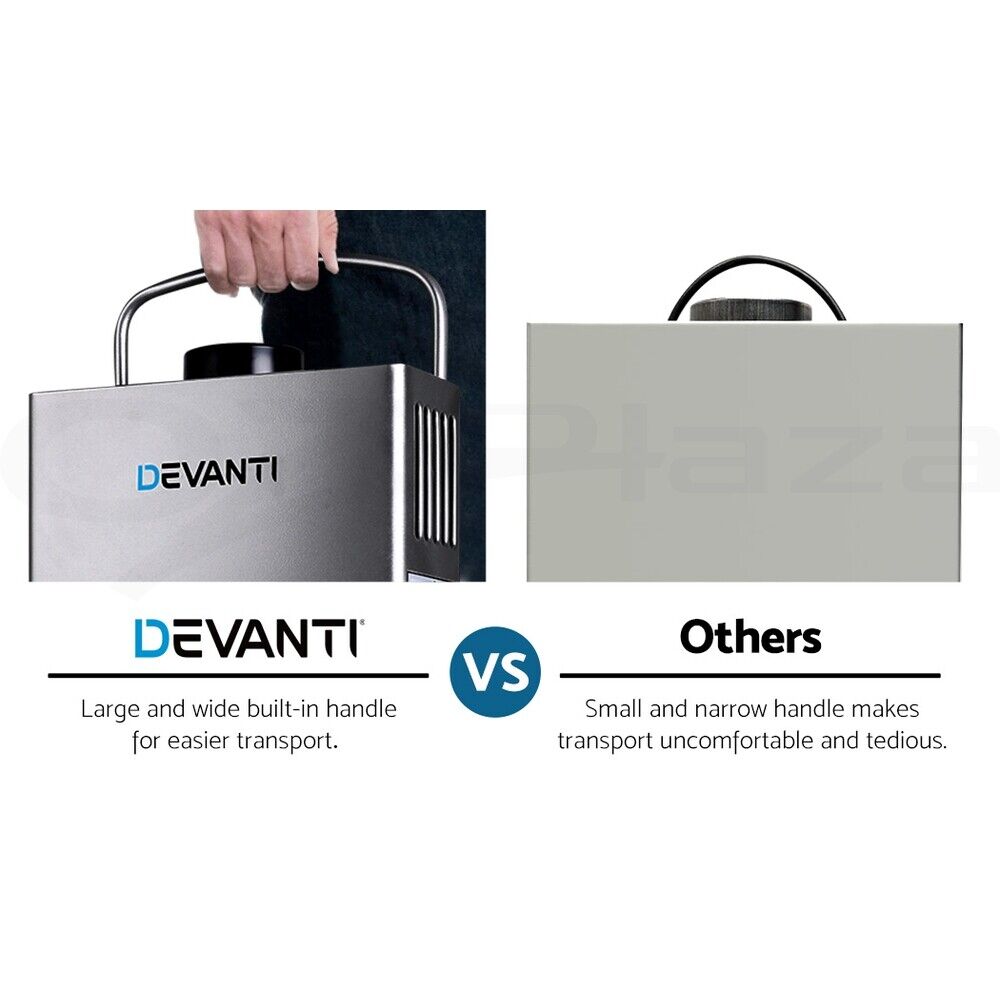 Devanti Portable Gas Water Heater 8L/Min LPG System Grey