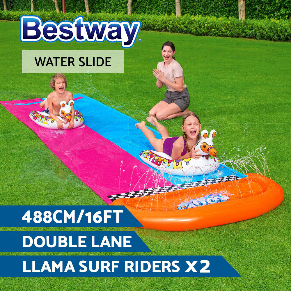 Bestway Water Slide Slip Kids 488cm Dual Slides Splash Pad