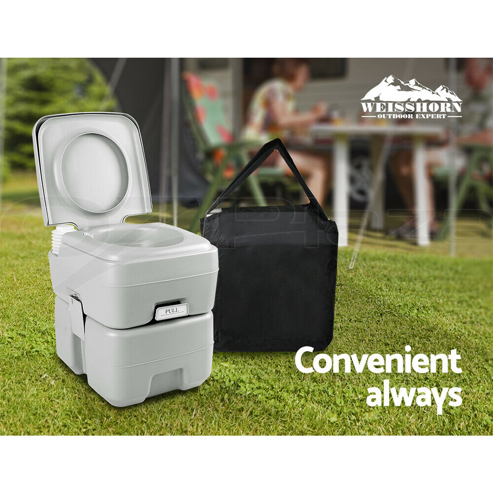 Weisshorn 20L Portable Camping Toilet Outdoor Flush Potty Boating With Bag