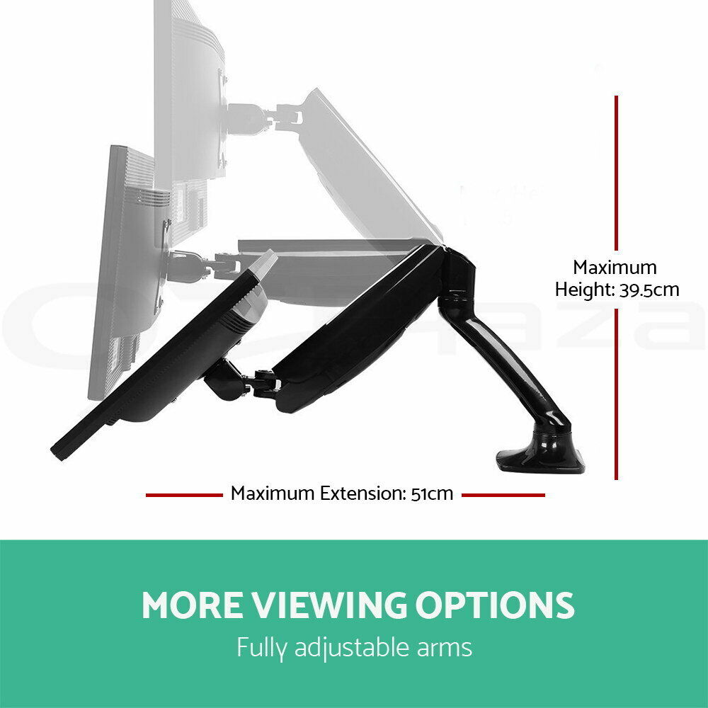 Artiss Monitor Arm Gas Spring Dual Desk Mount Screen Holder