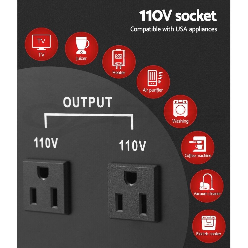 Giantz Step Down Transformer 500W 240V TO 110V Stepdown Voltage Converter AU-US