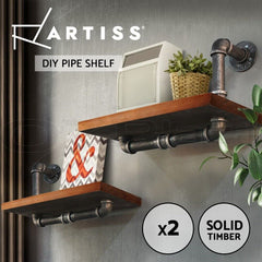 Artiss Floating DIY Pipe Shelf Set of 2 - IVOR