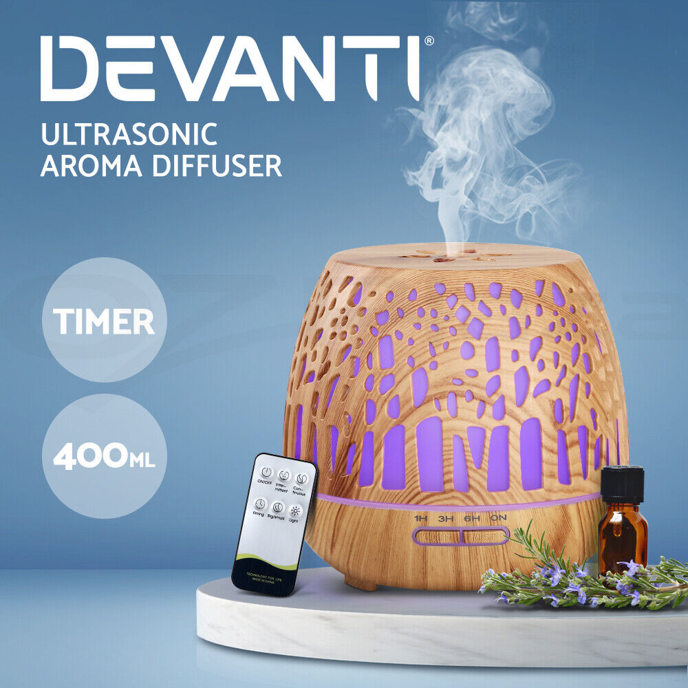 Devanti Aroma Diffuser Aromatherapy Wood Grain 400ml