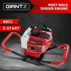 Giantz 66CC Post Hole Digger Motor Only Petrol Engine Red