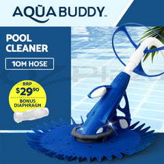 Aquabuddy Pool Cleaner Automatic Vacuum Floor Climb Swimming Wall Pool 10M Hose