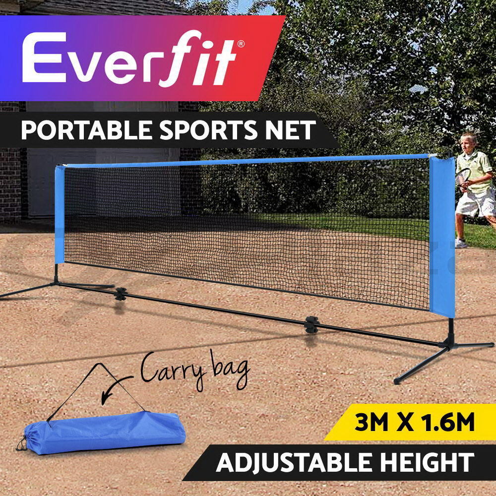 Everfit 3m Badminton Tennis Net Portable Volleyball Kit Adjustable Height