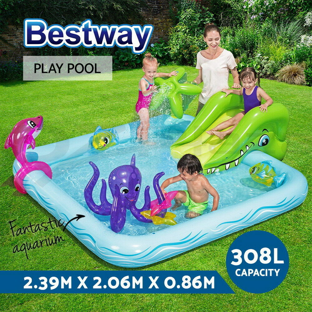 Bestway Kids Pool 239x206x86cm Inflatable Above Ground Swimming Play Pools 308L