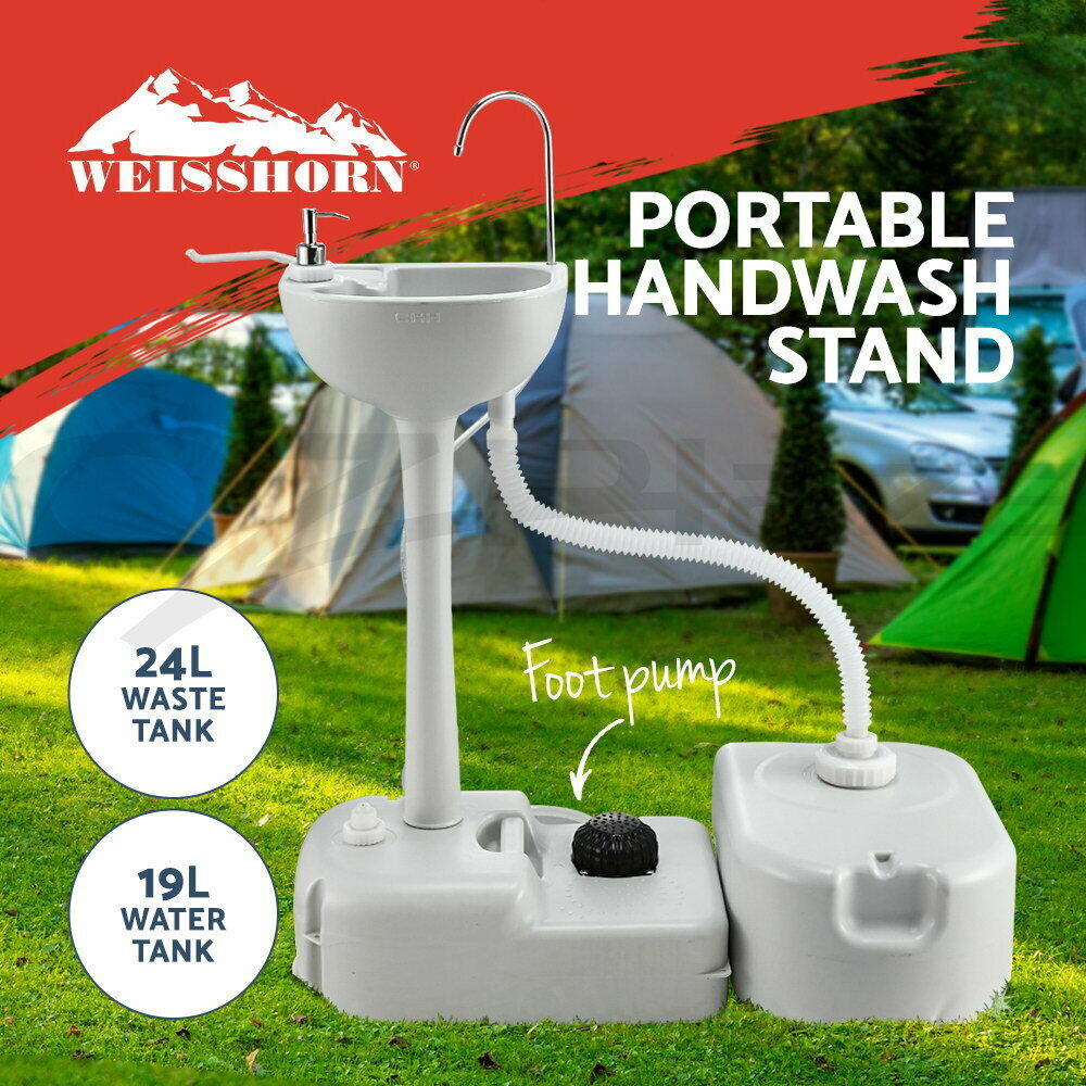 Weisshorn Camping Basin Portable Hand Wash Sink Stand 43L Capacity