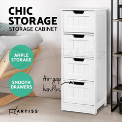 Artiss 4 Chest of Drawers - LEESA White