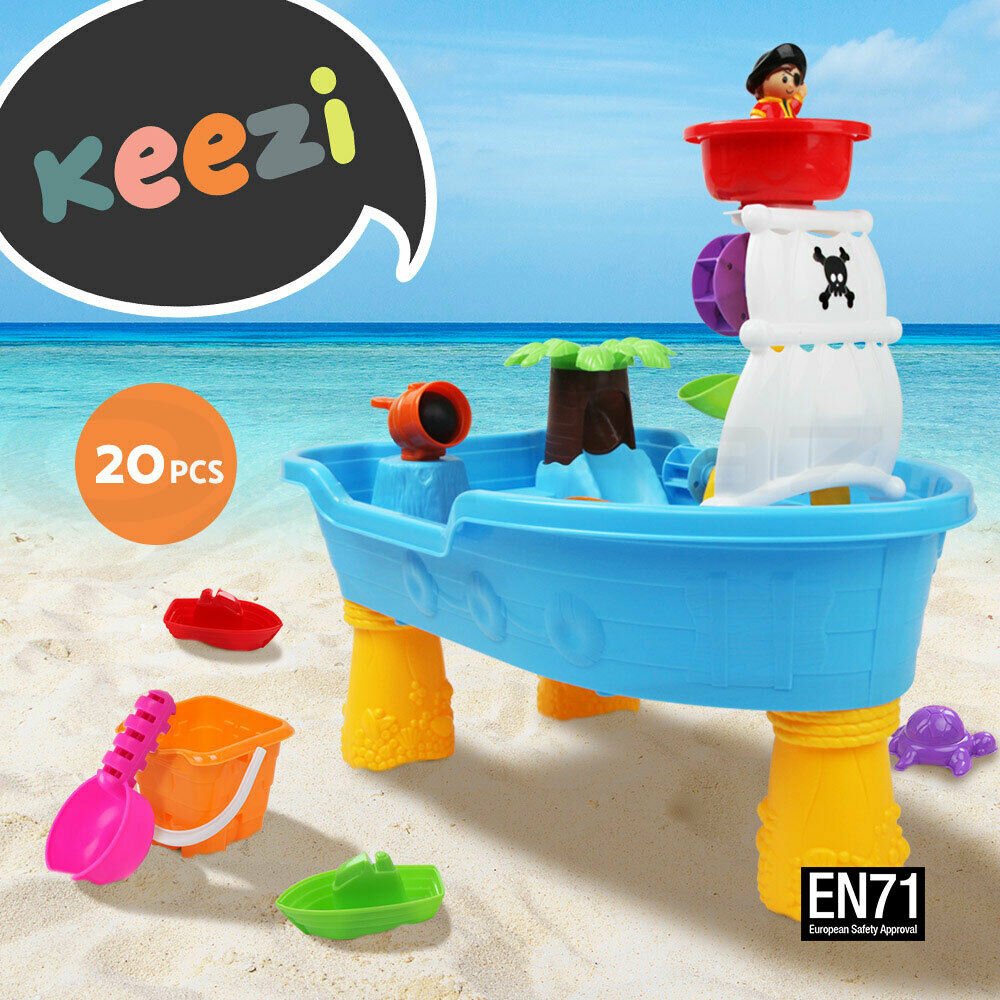 Keezi Kids Sandpit Pretend Play Set Sand Water Table Outdoor Beach Toy Children