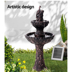 Gardeon Solar Water Feature 3-Tiers Peacock 106cm