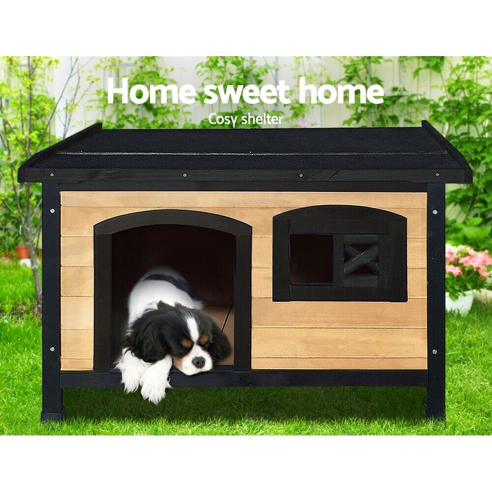 i.Pet Dog Kennel Large Wooden Outdoor Indoor House Pet Puppy Crate Cabin Waterproof