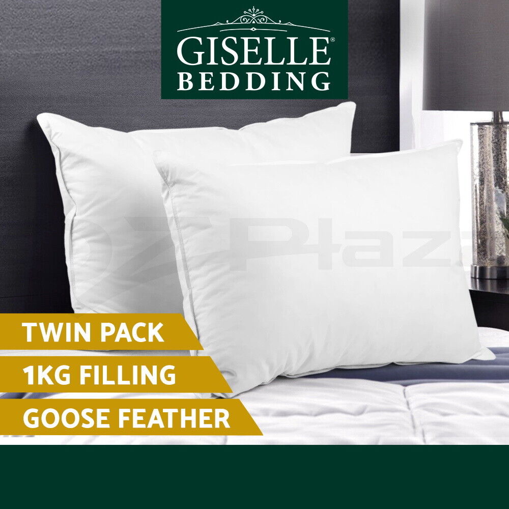 Giselle Bedding Goose Feather Down Pillow Twin Pack