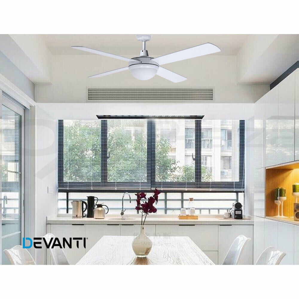 Devanti 52'' Ceiling Fan AC Motor w/Light w/Remote - White