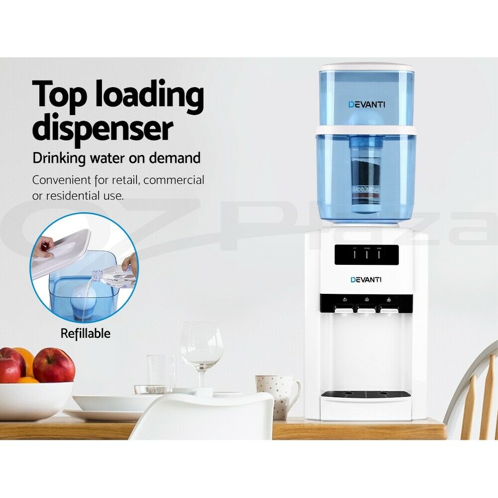 Devanti Water Cooler Dispenser Bench Top 22L w/2 Filter